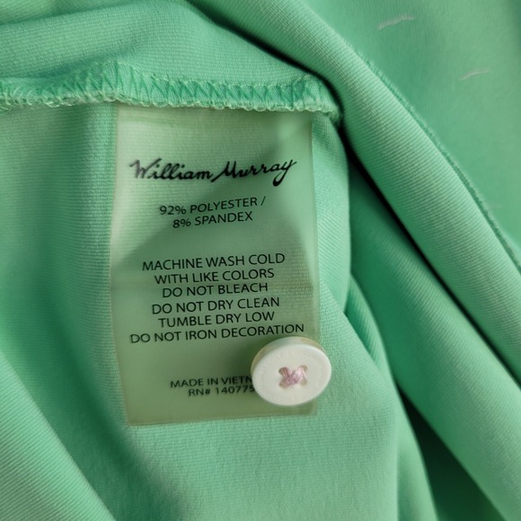 William Murray Golf Polo Shirt Men's Large Green Sailboat Geometric Performance - Picture 8 of 11